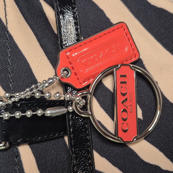 Coach Black and Tan Zebra Print Shoulder Bag And Wristlet - Picture 6 of 17